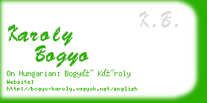 karoly bogyo business card